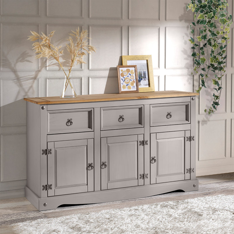 Red Barrel Studio® Wood Buffet Sideboard Corona Grey Red Barrel